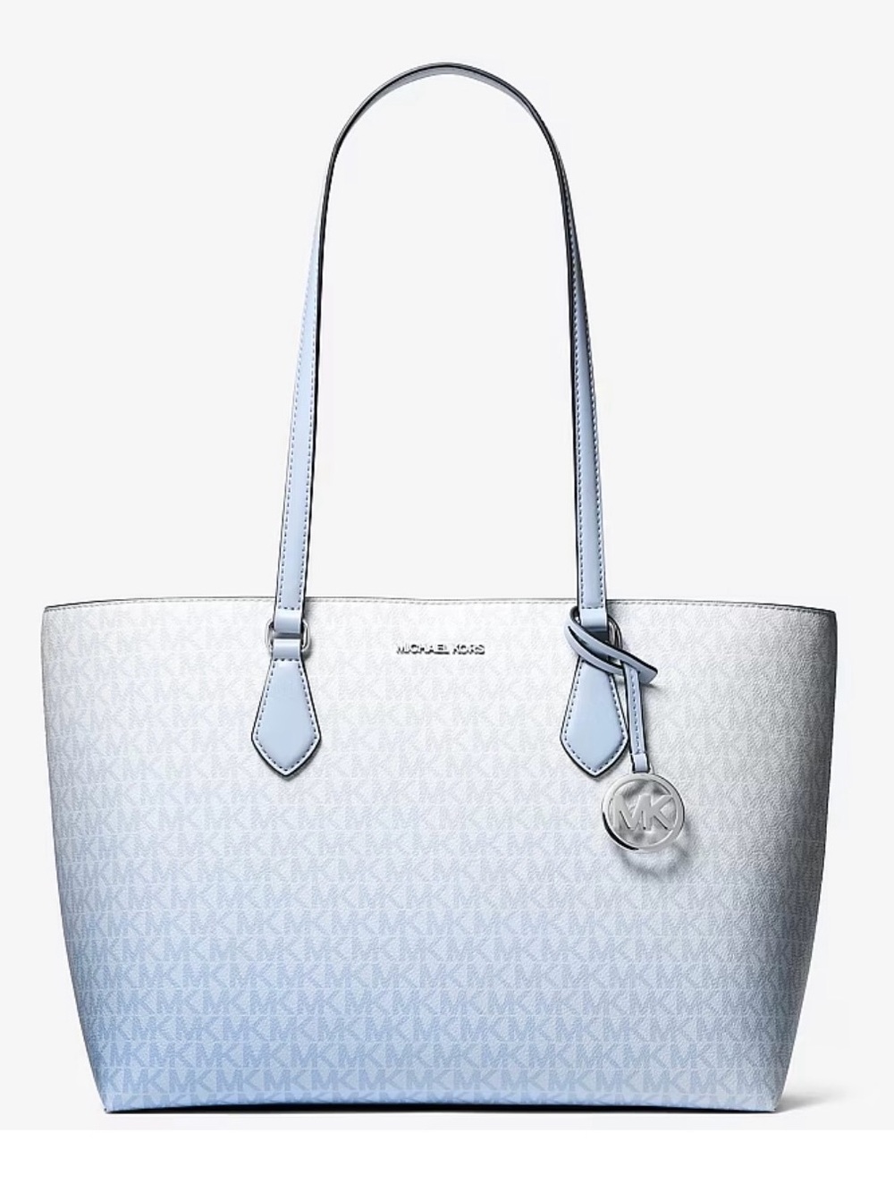 Michael Kors Ombre Pale Blue MK Signature Tote Shoulder Bag